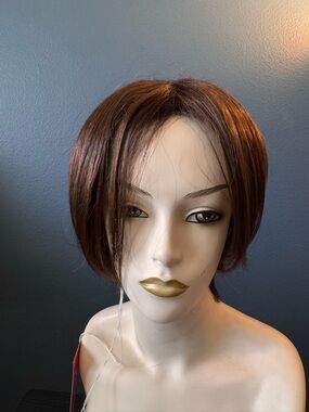 Short Layered Women's Wig in Rich Chestnut Brown